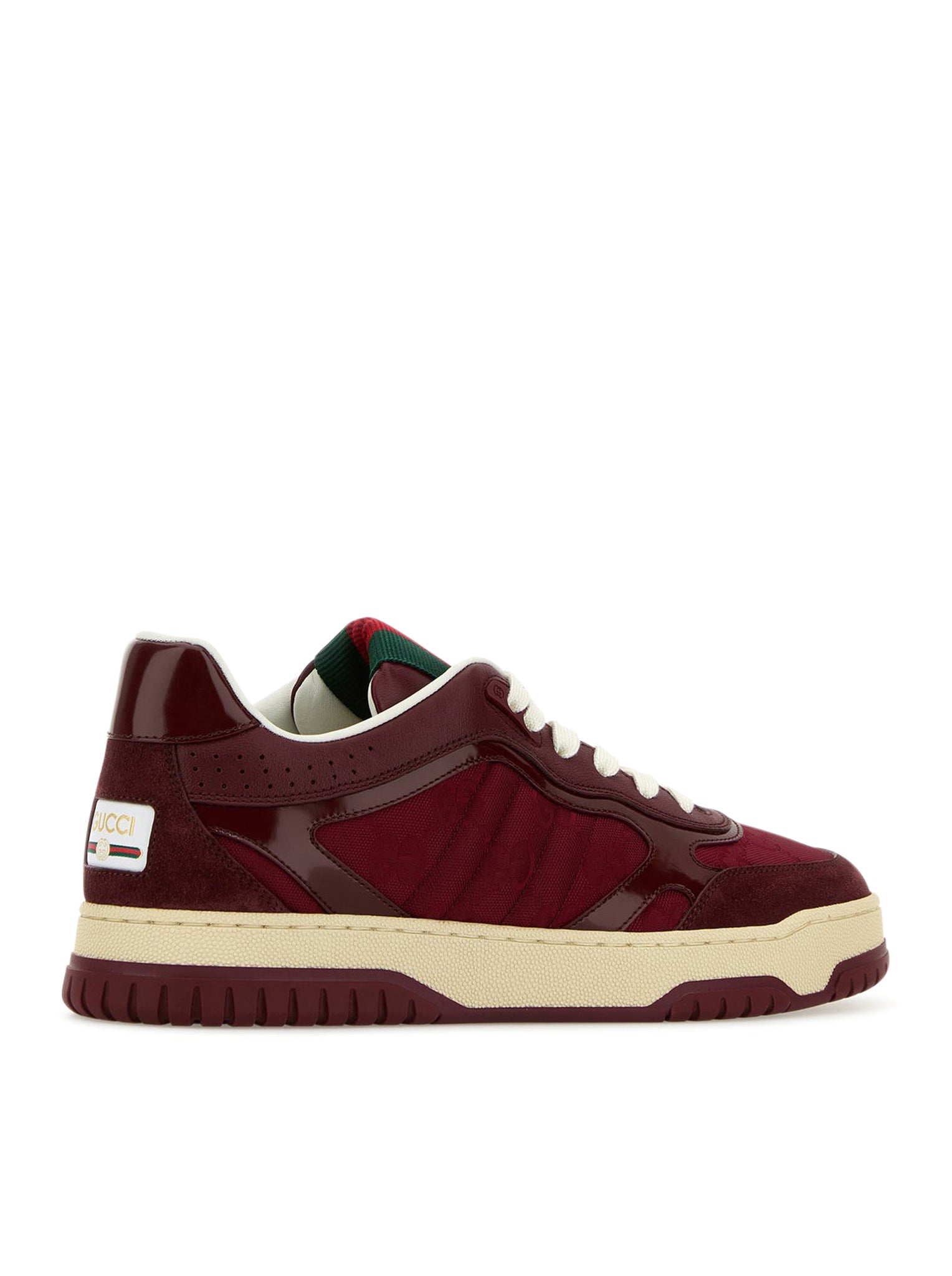 SNEAKERS RE-WEB BORDEAUX IN PELLE E TESSUTO GG SUPREME – Suit Negozi