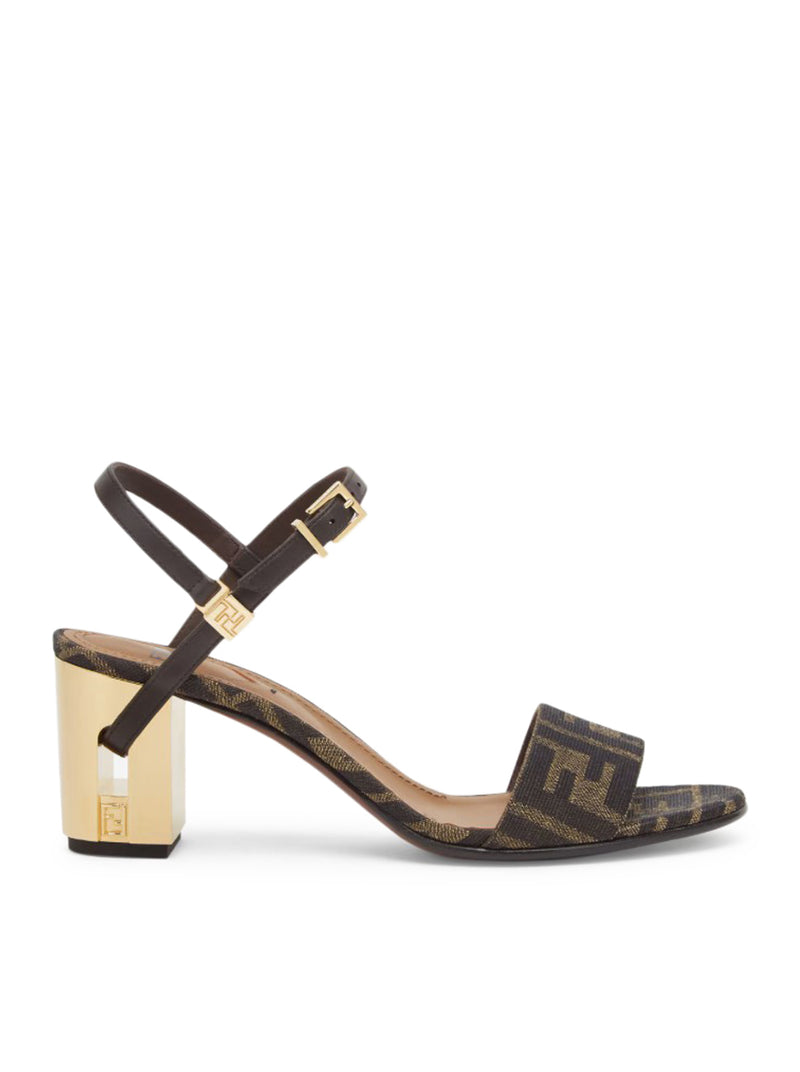 SANDALI DELFINA CON TACCO MEDIO IN JACQUARD FF