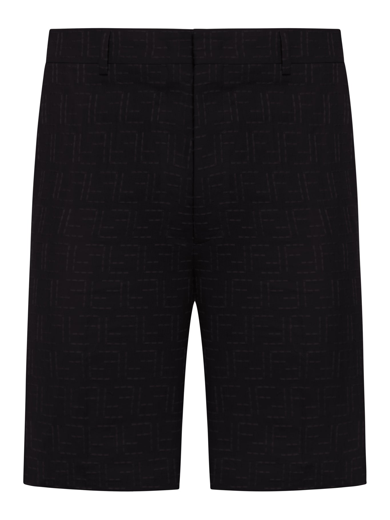 BERMUDA IN JACQUARD FF DI LINO NERO
