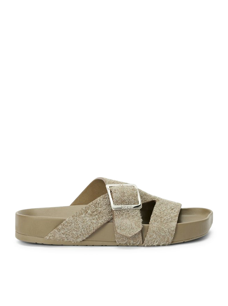 SABOT EASE BUCKLE IN PELLE SCAMOSCIATA SPAZZOLATA