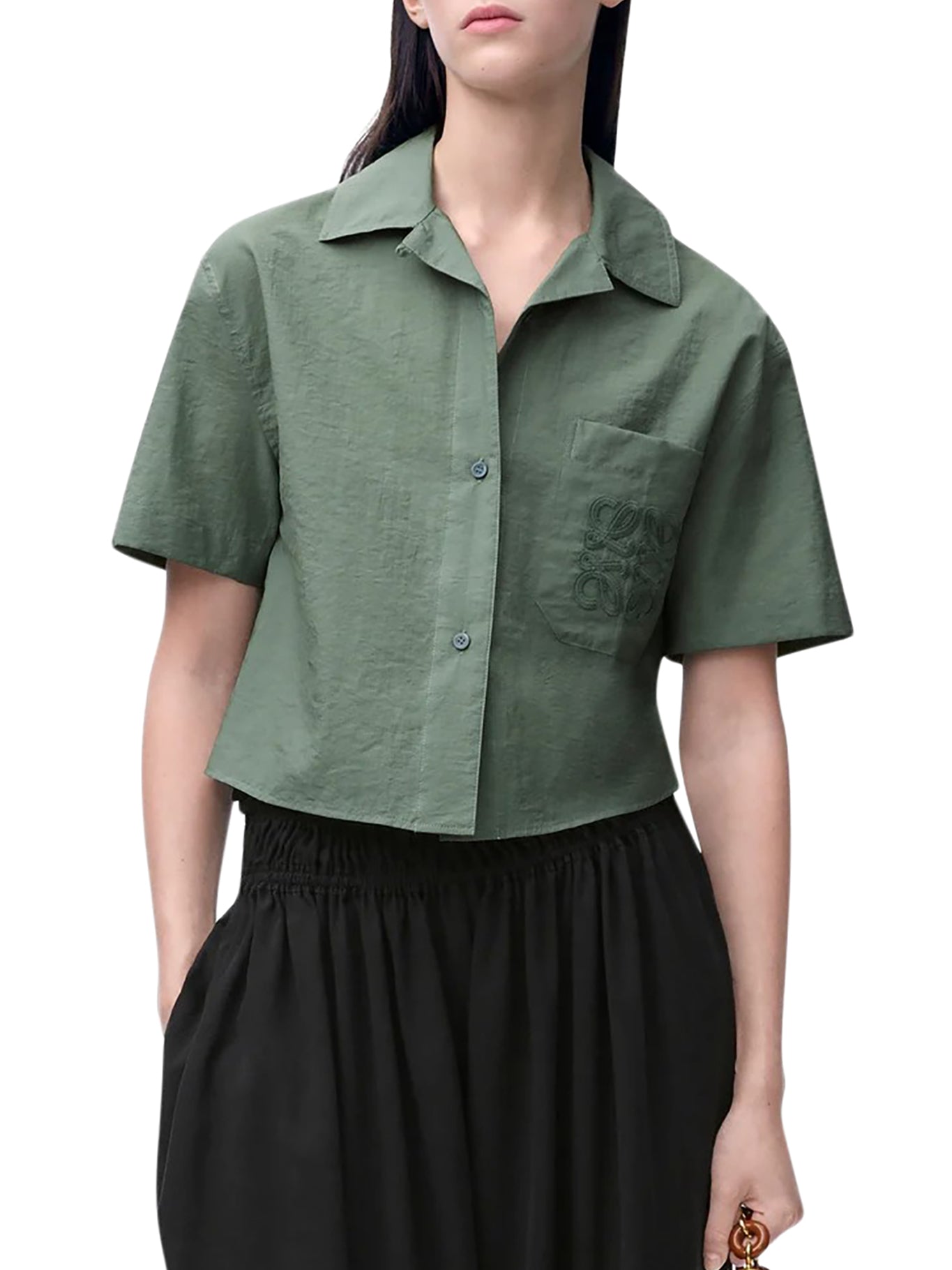 CAMICIA A MANICHE CORTE IN MISTO COTONE