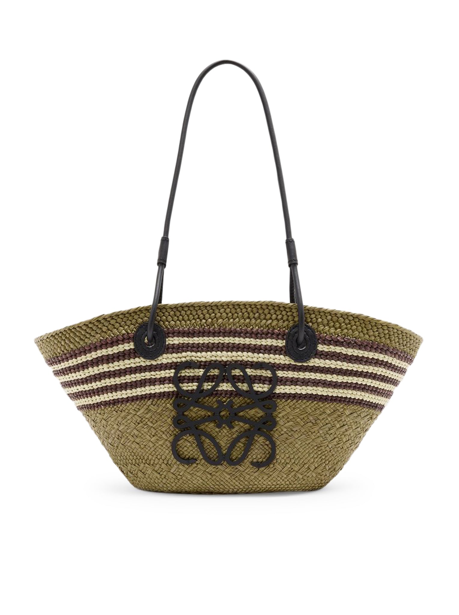 BORSA ANAGRAM BASKET IN PALMA DI IRACA E PELLE DI VITELLO