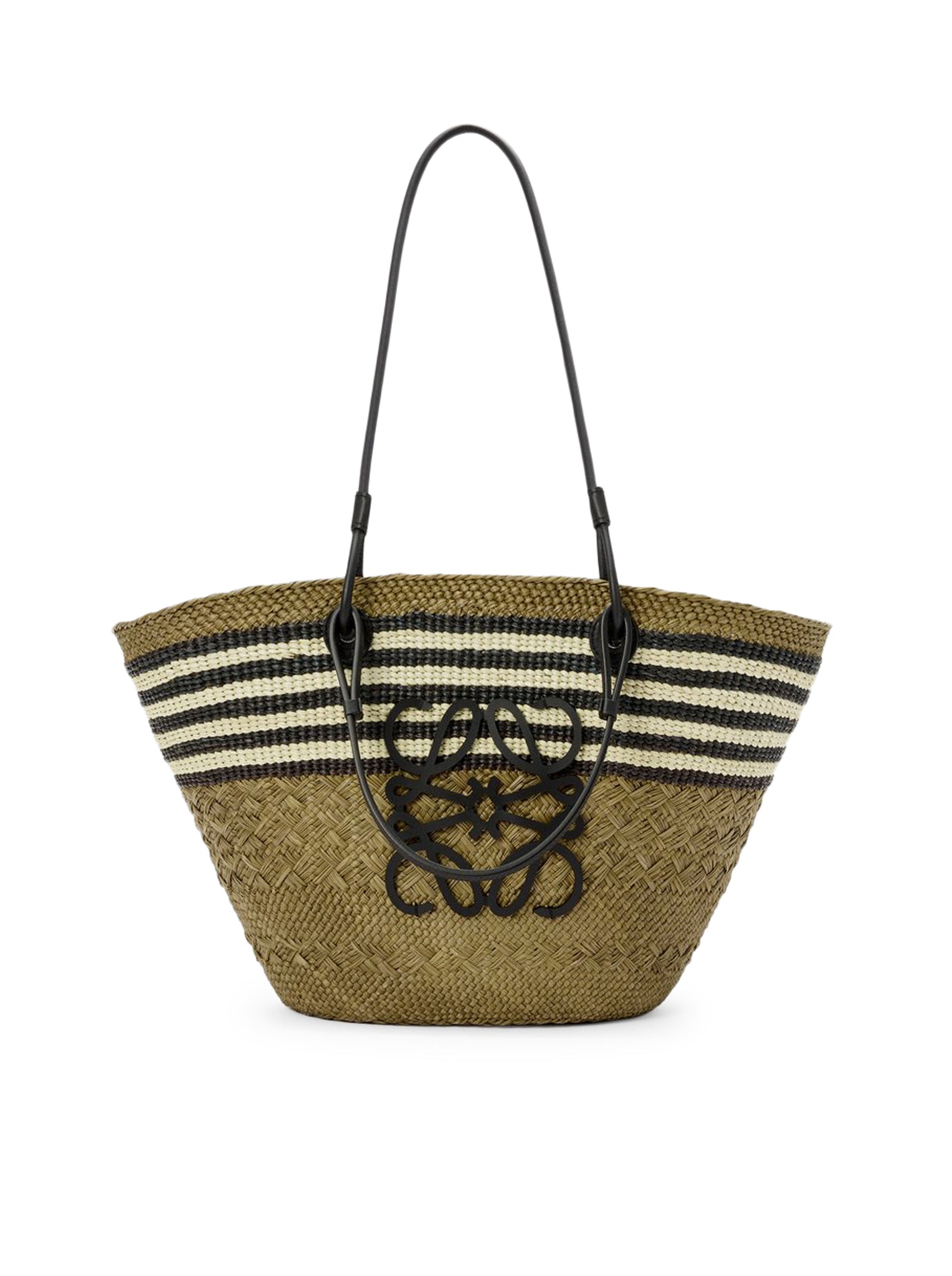 BORSA ANAGRAM BASKET IN PALMA DI IRACA E PELLE DI VITELLO