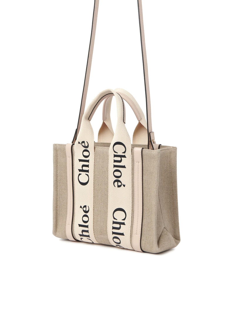 TOTE BAG PICCOLA WOODY IN LINO