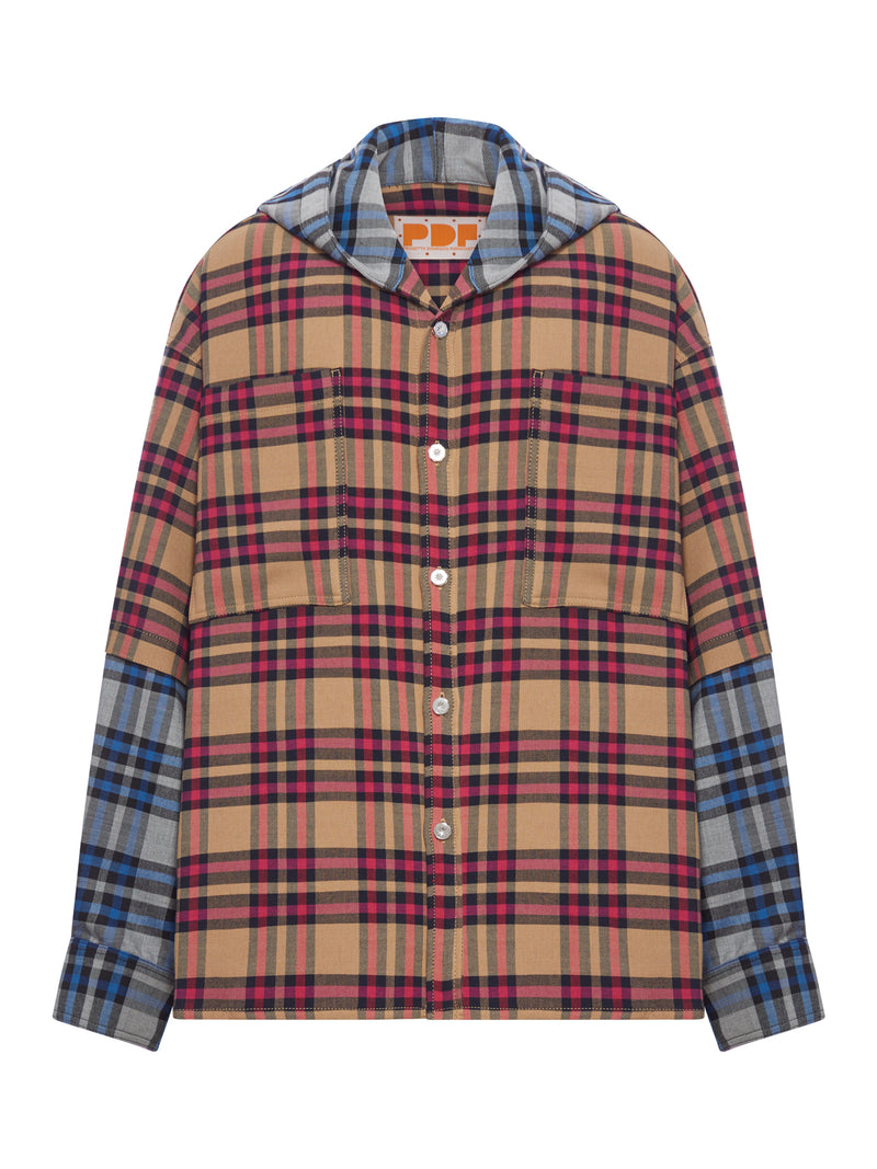 FELPA CON CAPPUCCIO RAF IN MISTO LANA