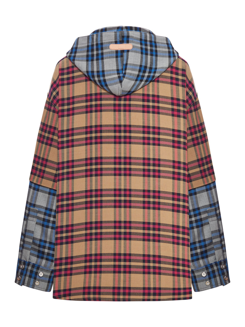 FELPA CON CAPPUCCIO RAF IN MISTO LANA