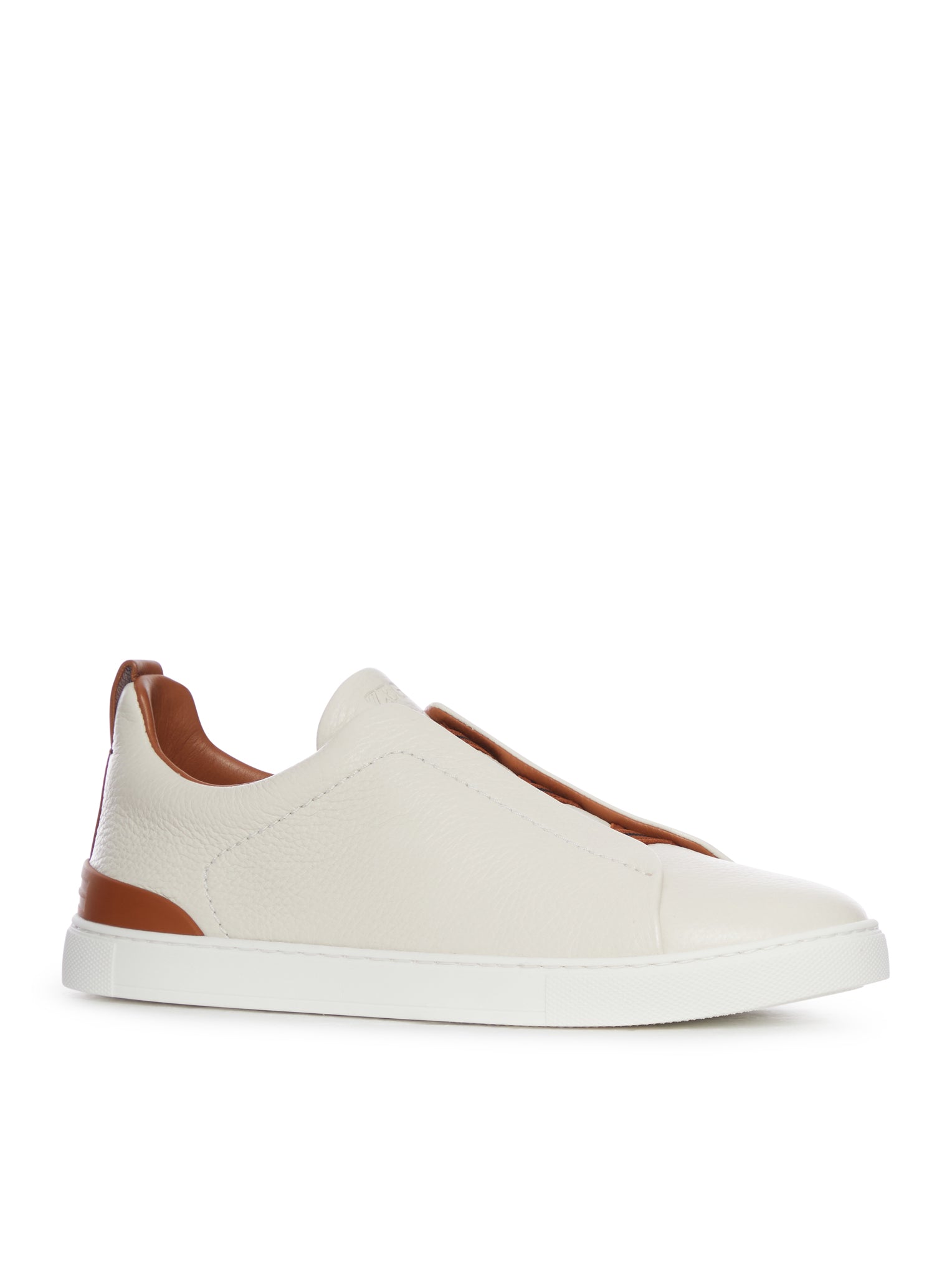 SNEAKER TRIPLE STITCH™ IN PELLE DI CERVO CREMA