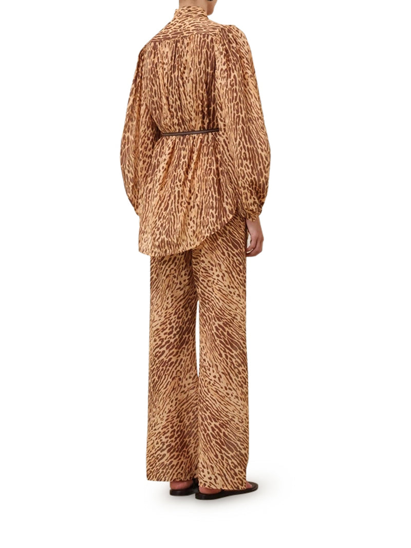 BLUSA FLUIDA CON STAMPA ANIMALIER