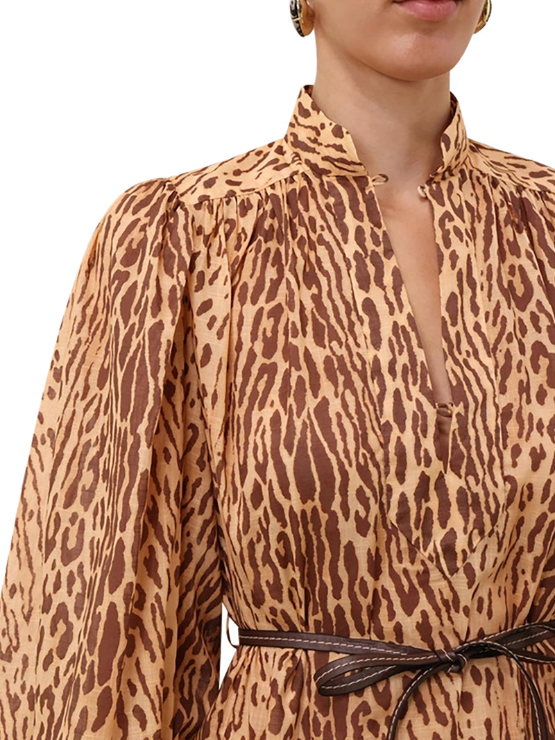 BLUSA FLUIDA CON STAMPA ANIMALIER