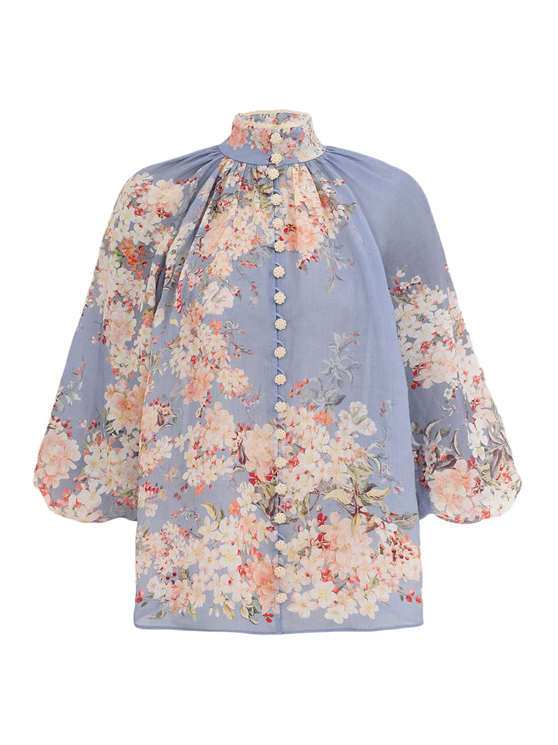BLUSA FLUIDA CON BOTTONI GIOIELLO