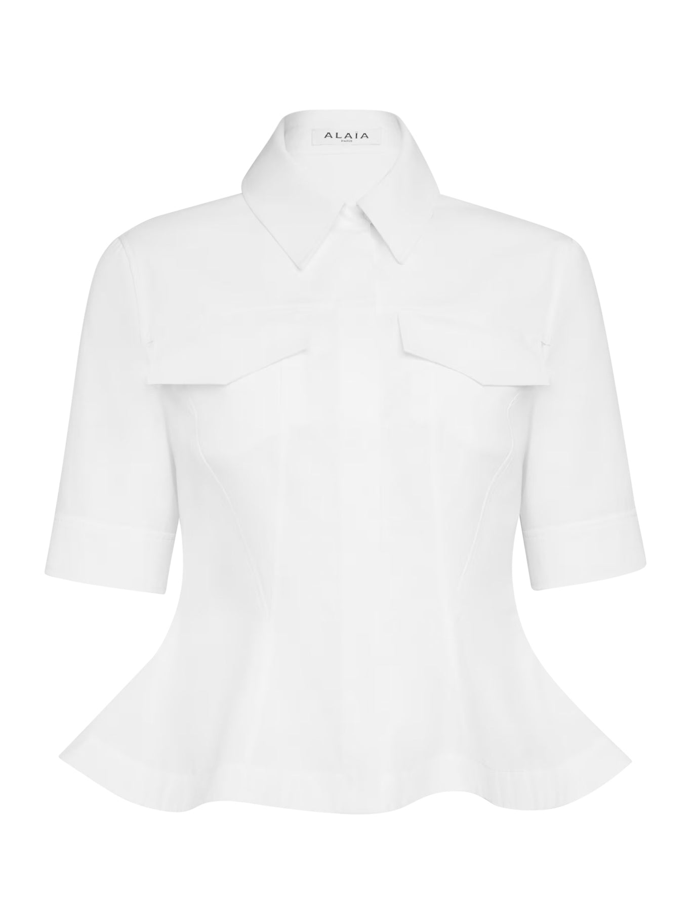 CAMICIA PEPLUM IN POPELINE DI COTONE