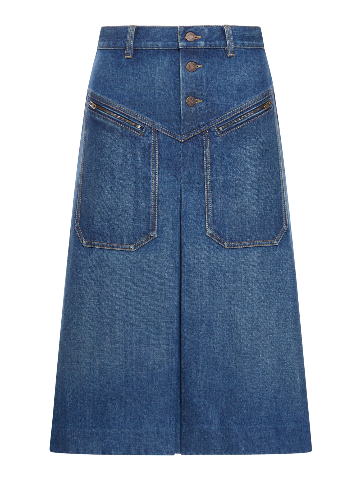 GONNA MIDI IN DENIM SLAVATO