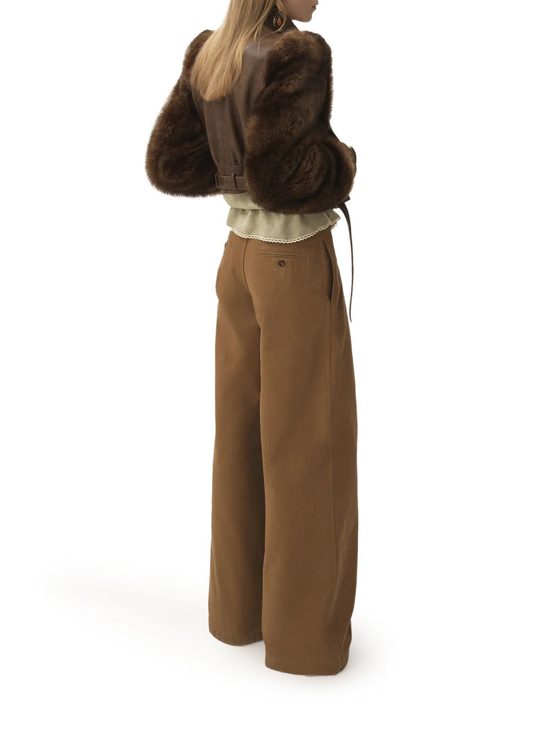 GIACCA CORTA A COLLO ALTO IN PELLE