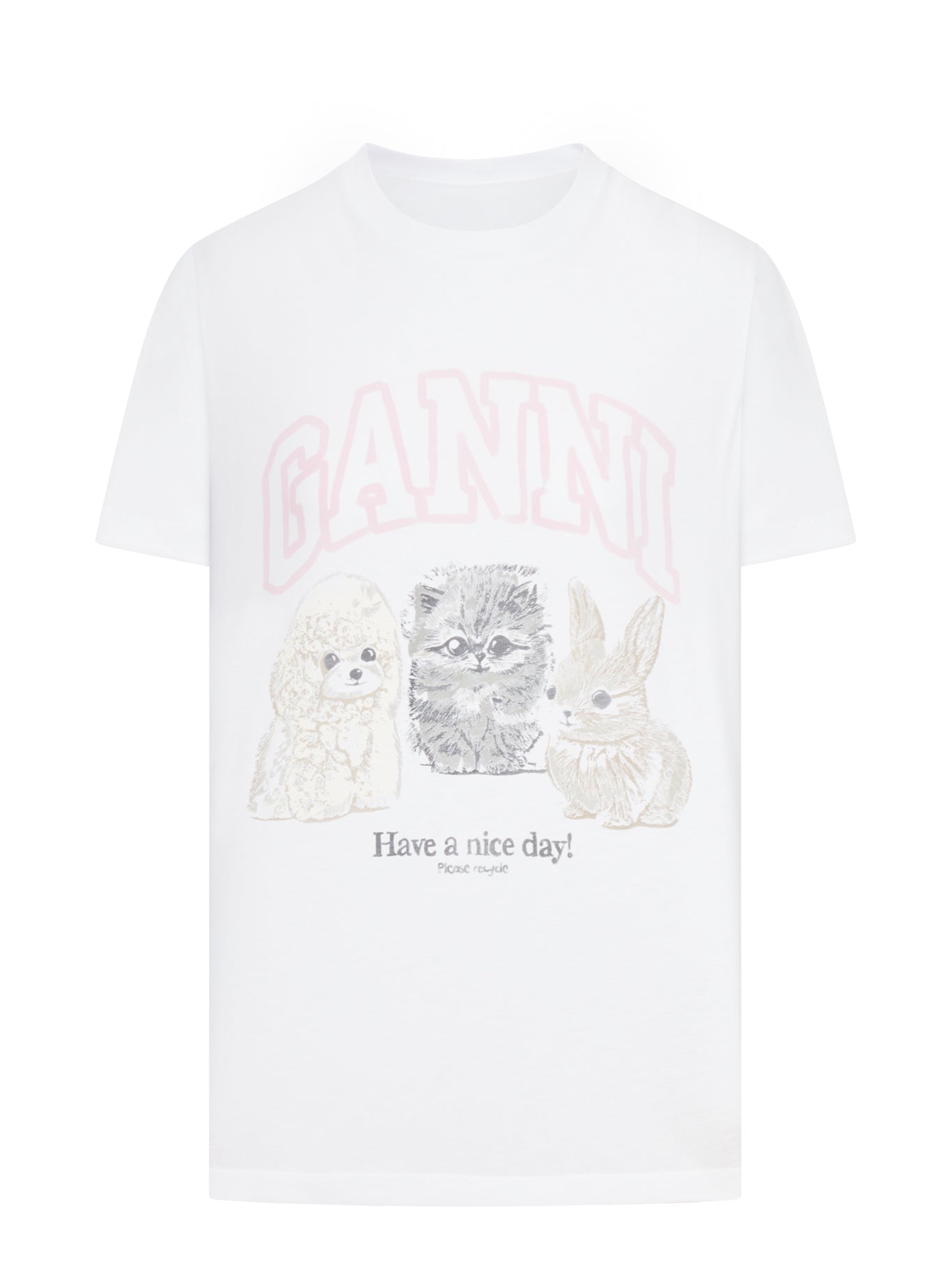 T-SHIRT BASIC IN JERSEY DI COTONE CON GRAFICA ANIMALIER