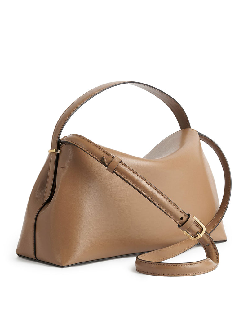 BORSA T-LOCK IN PELLE COLOR CAMMELLO