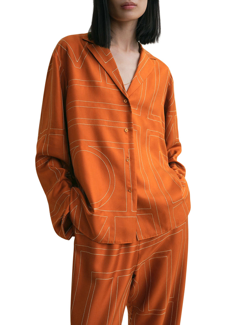 CAMICIA IN SETA CON MONOGRAMMA