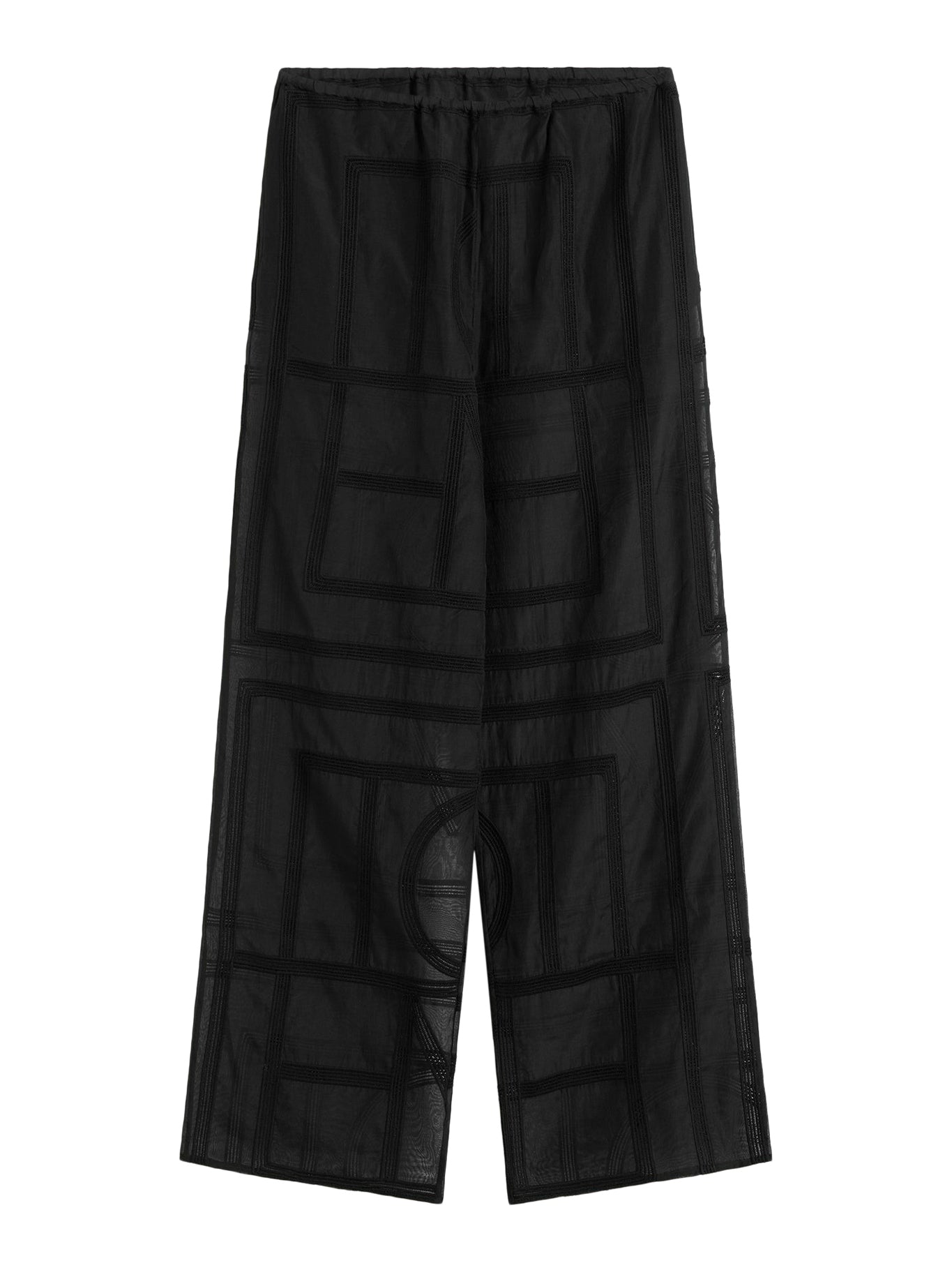 PANTALONI IN SETA SEMITRASPARENTE CON MONOGRAM