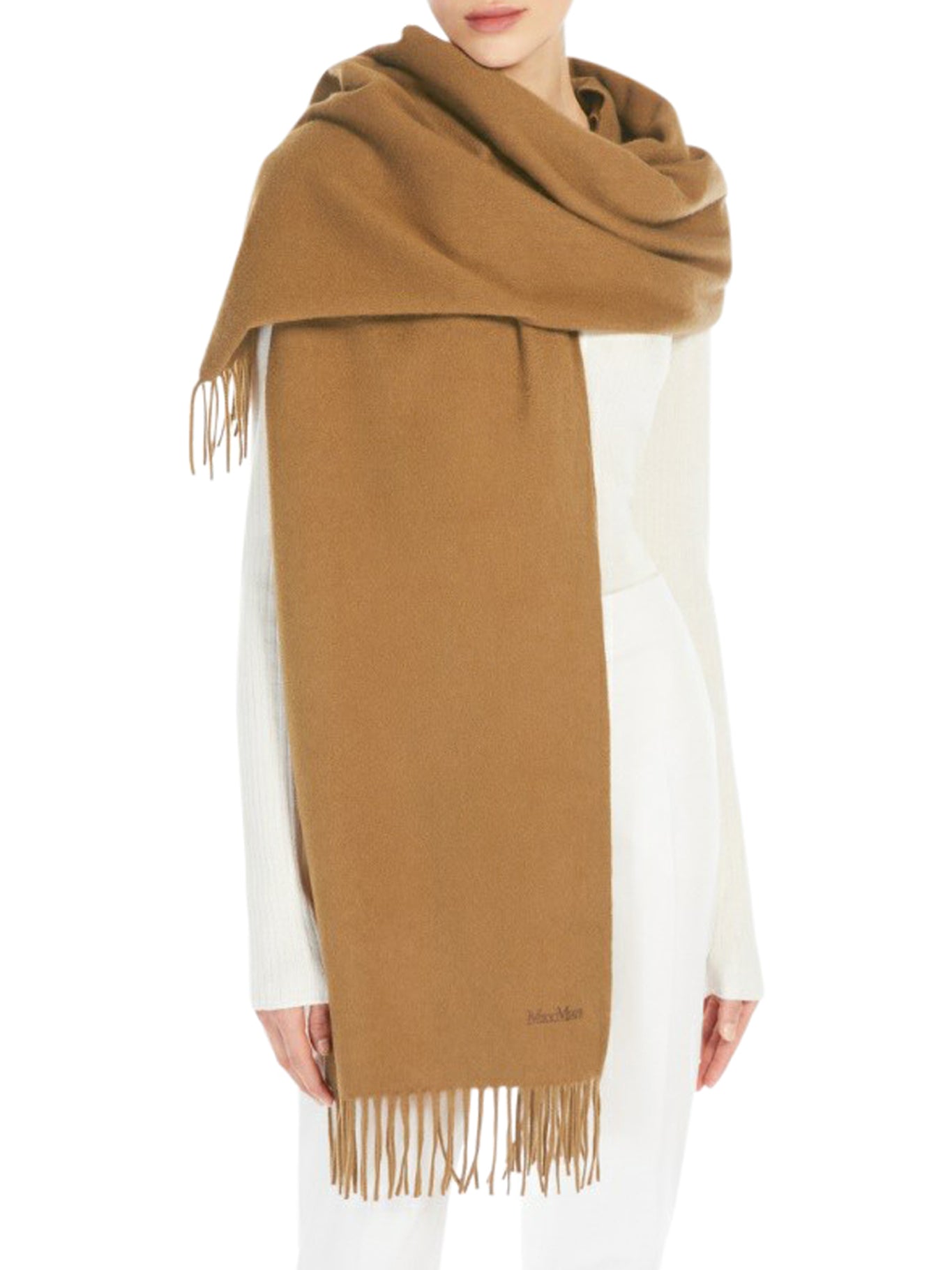 STOLA IN CASHMERE CON LOGO