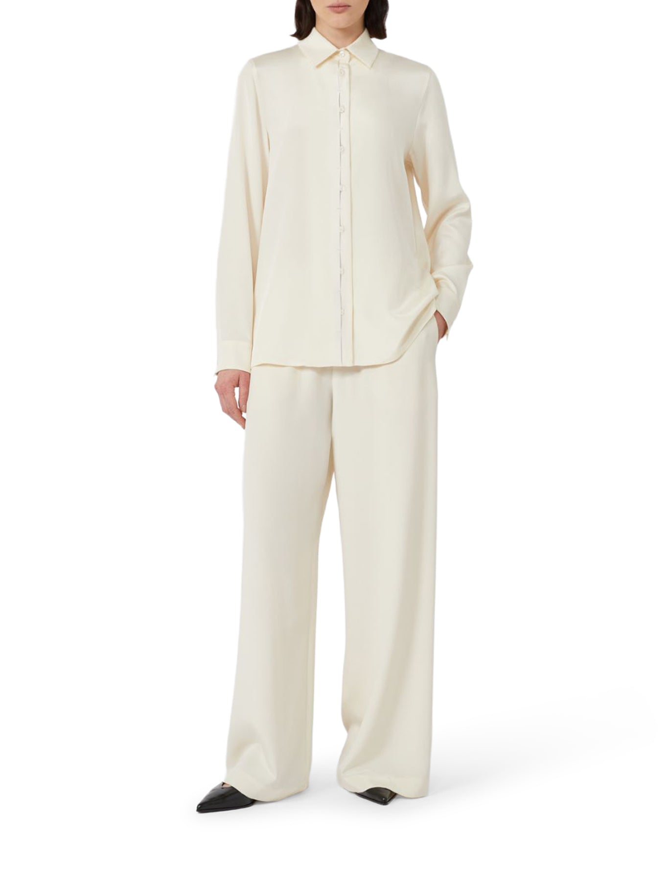 PANTALONE COMFORT IN CRÊPE DE CHINE STRETCH