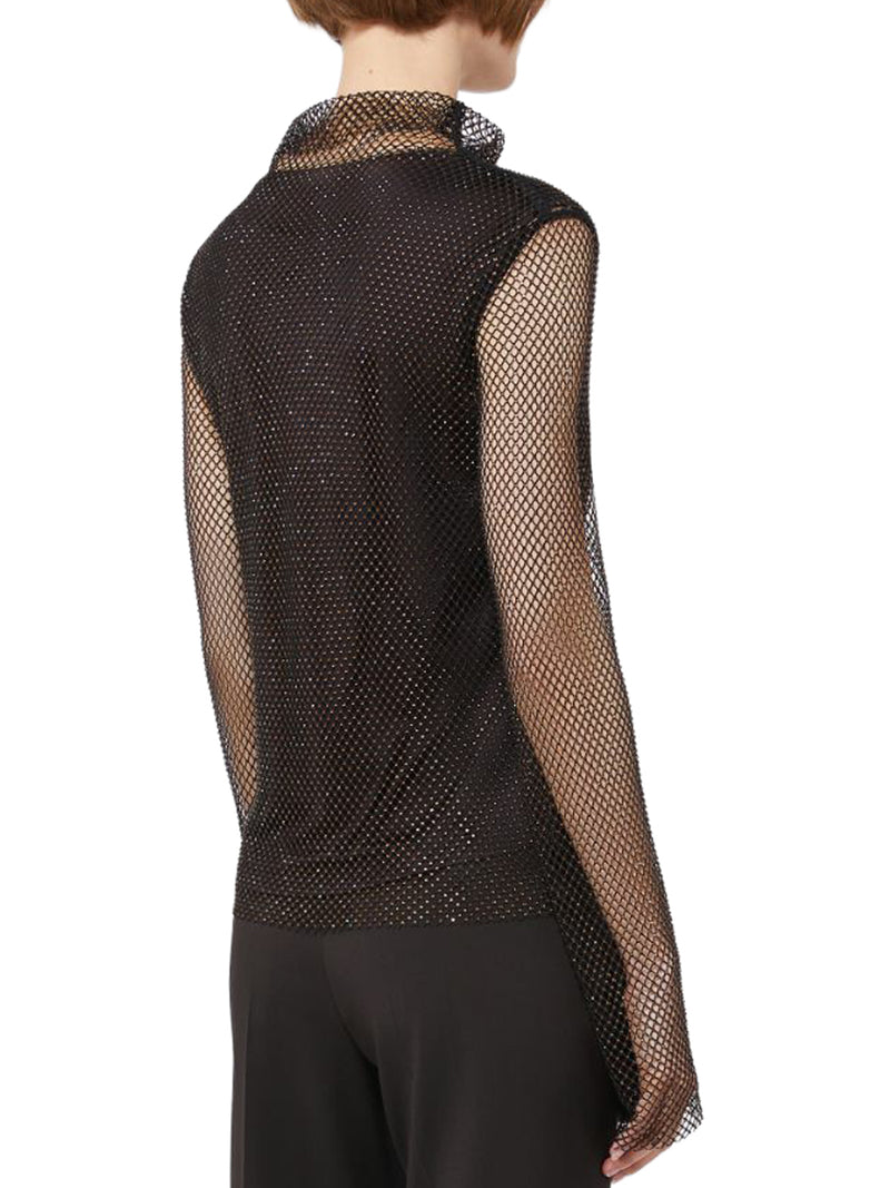 T-SHIRT IN RETE CON STRASS