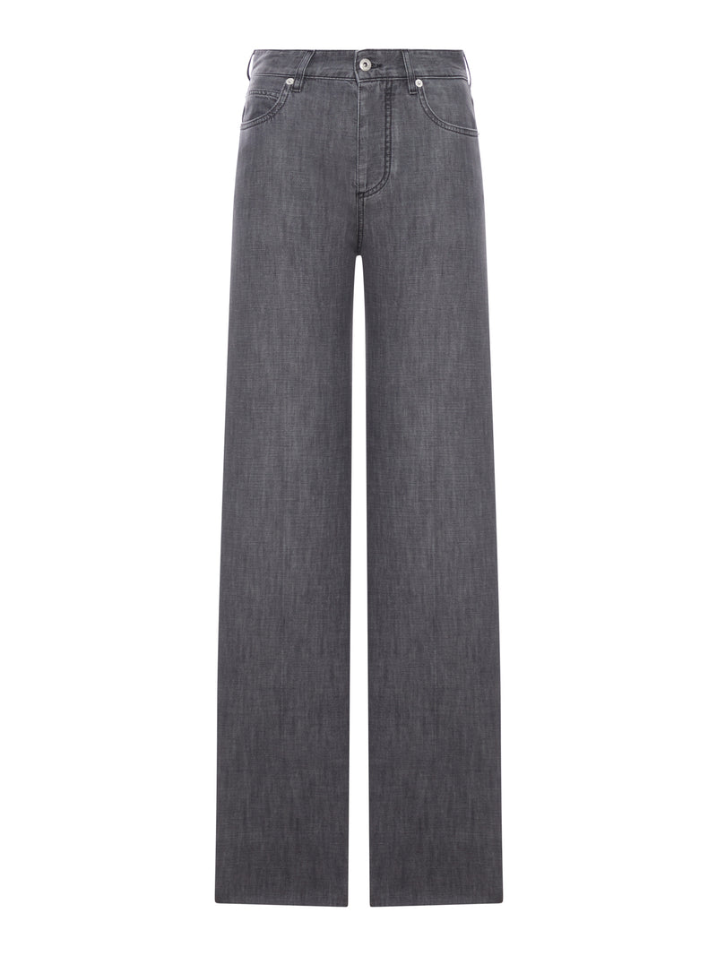 JEANS A PALAZZO BLACK WASHED