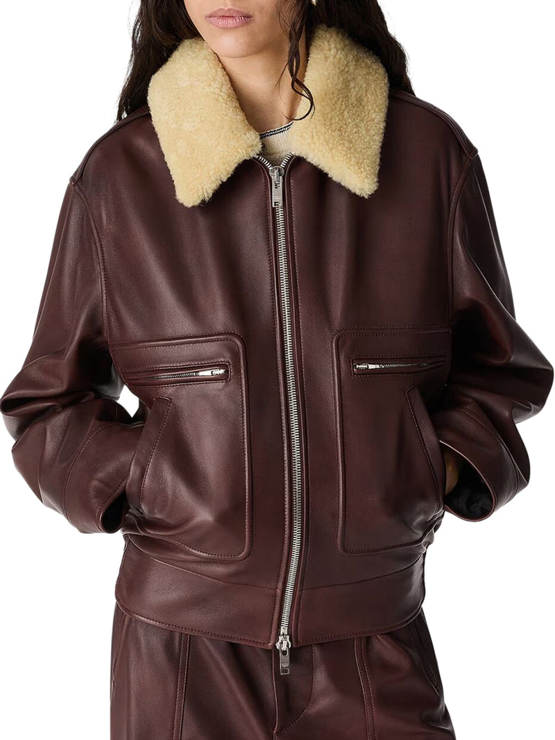 BOMBER JACKET IN NAPPA CON COLLO IN SHEARLING
