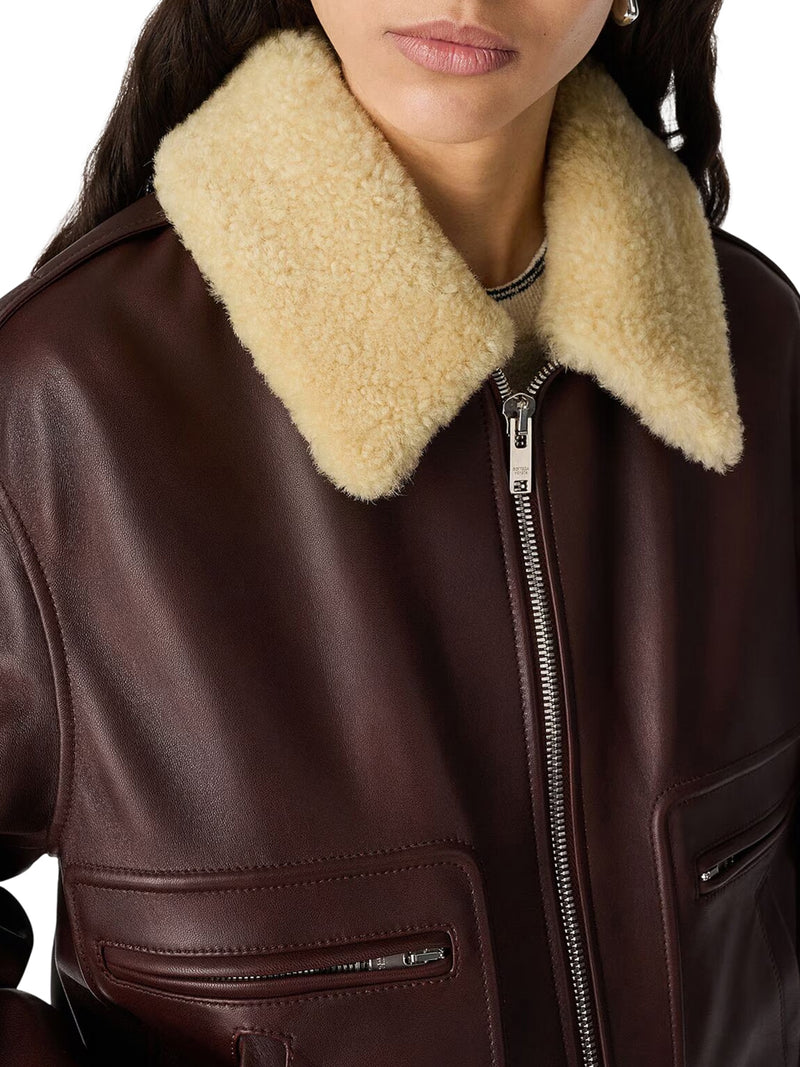 BOMBER JACKET IN NAPPA CON COLLO IN SHEARLING