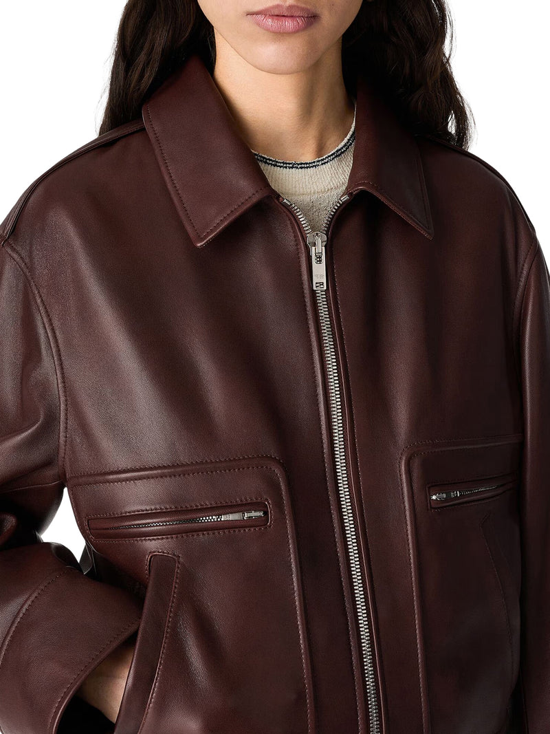 BOMBER JACKET IN NAPPA CON COLLO IN SHEARLING