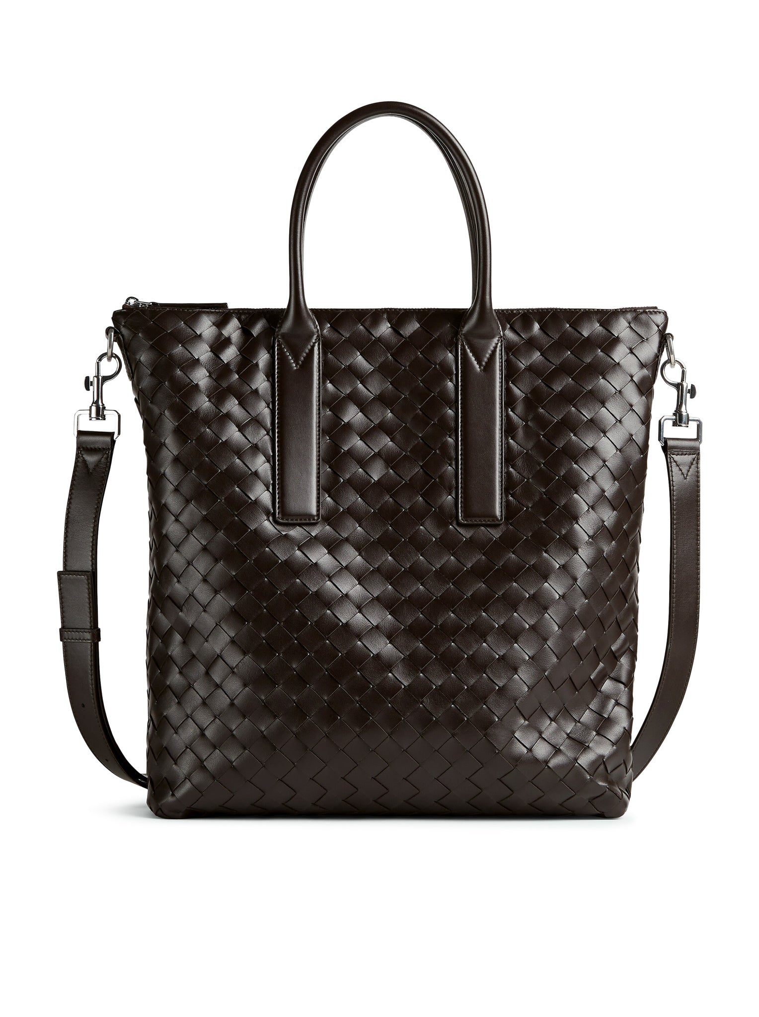 BORSA TOTE INTRECCIATO NORTH-SOUTH CON ZIP