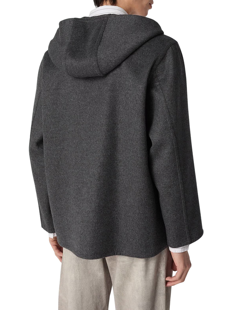 GIACCA CON CAPPUCCIO IN LANA DOUBLE FACE