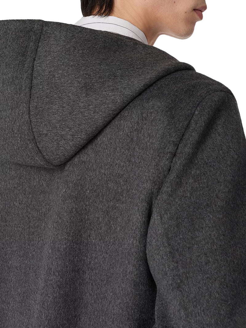 GIACCA CON CAPPUCCIO IN LANA DOUBLE FACE