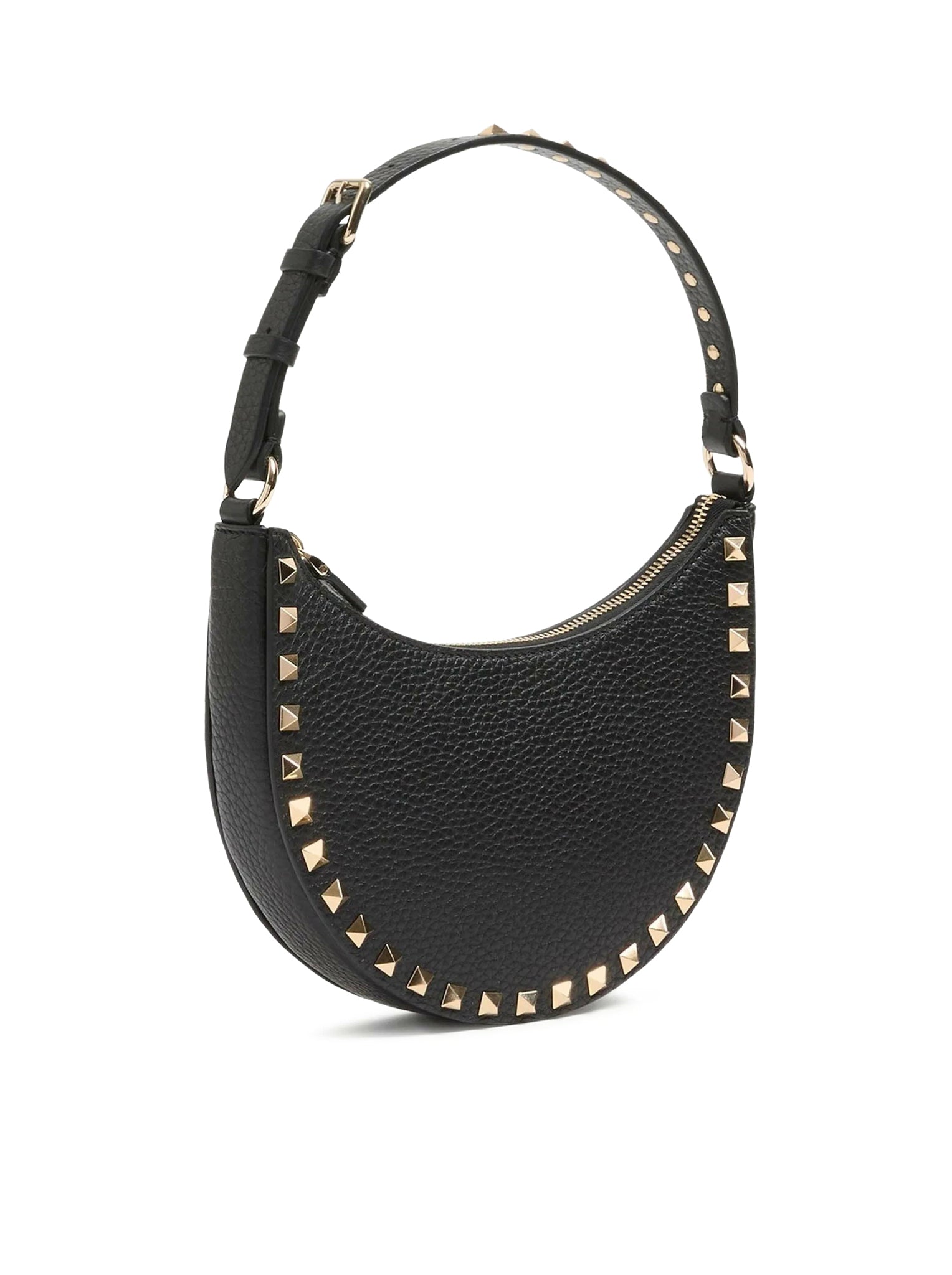 MINI BORSA HOBO ROCKSTUD IN VITELLO GRANATO