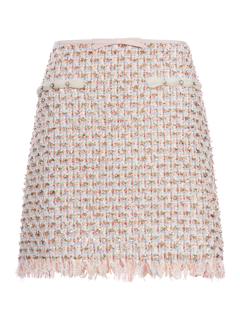 GONNA RICAMATA IN TWEED