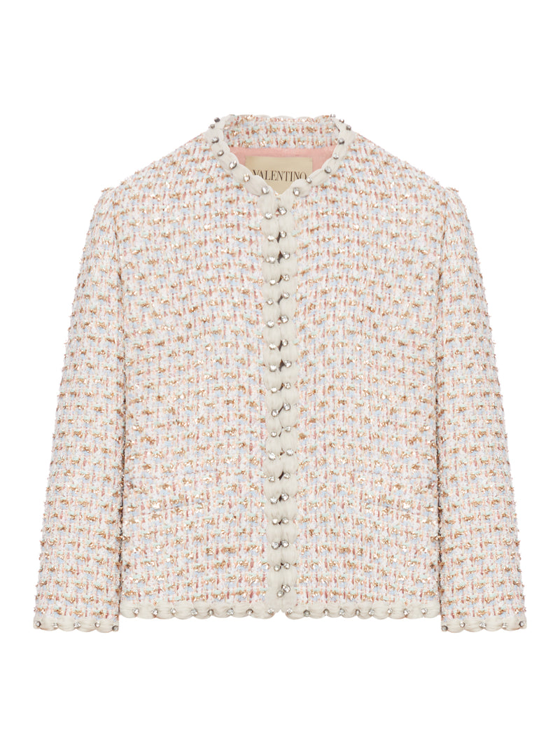 GIACCA IN RIBBON TWEED RICAMATA