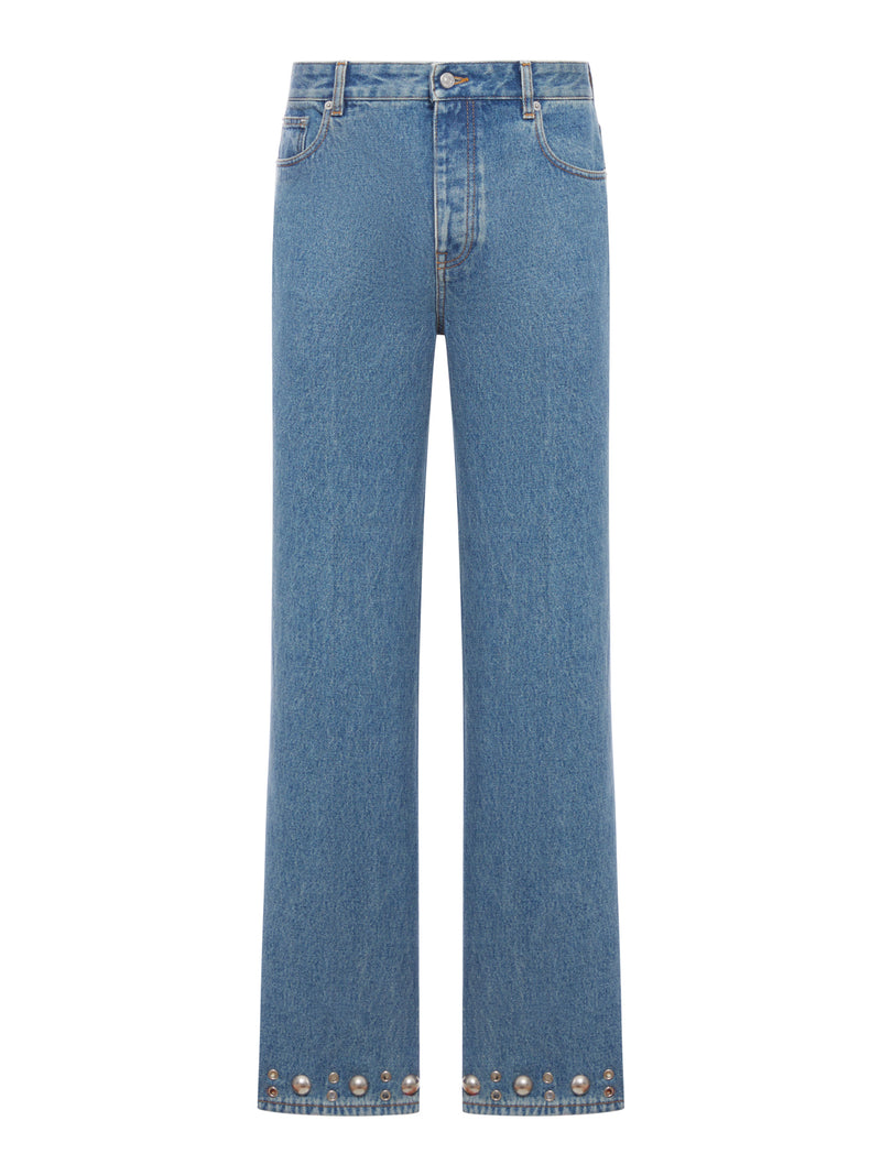 PANTALONE IN DENIM CON CABOCHONS