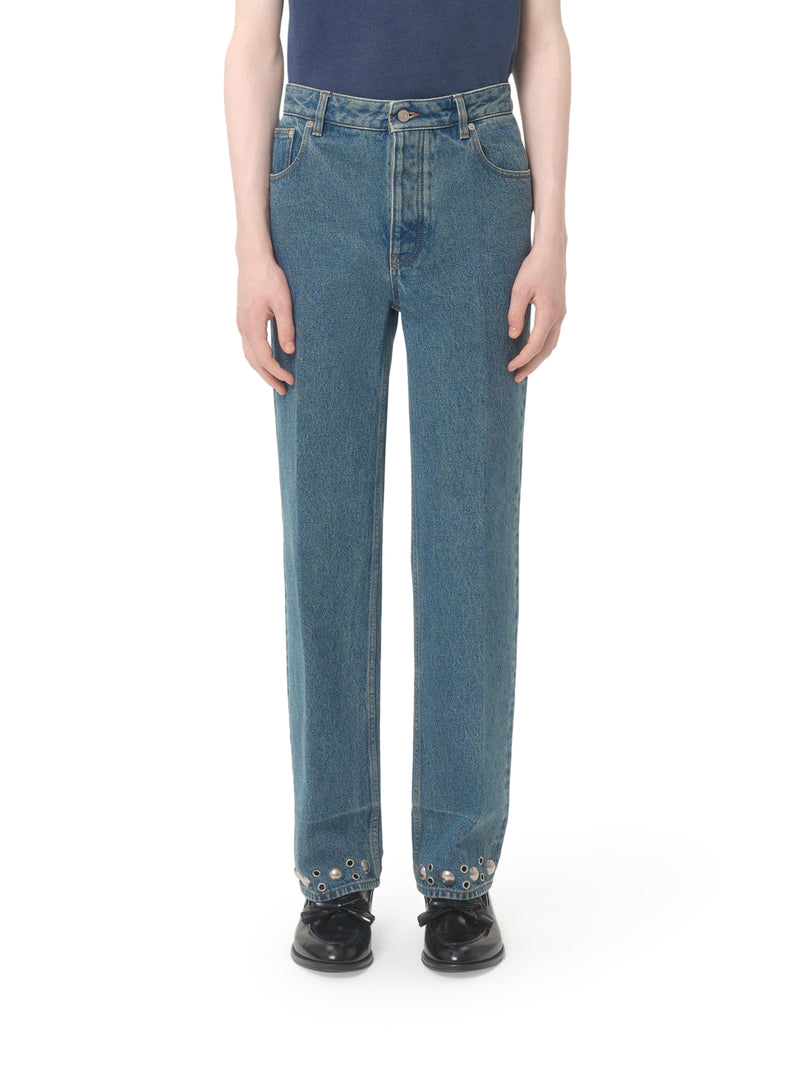 PANTALONE IN DENIM CON CABOCHONS