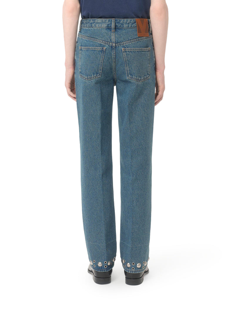 PANTALONE IN DENIM CON CABOCHONS