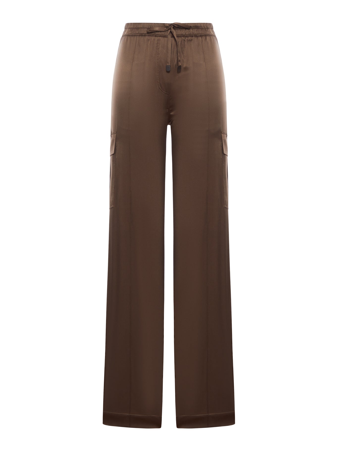 PANTALONI CARGO IN RASO DI SETA STRETCH