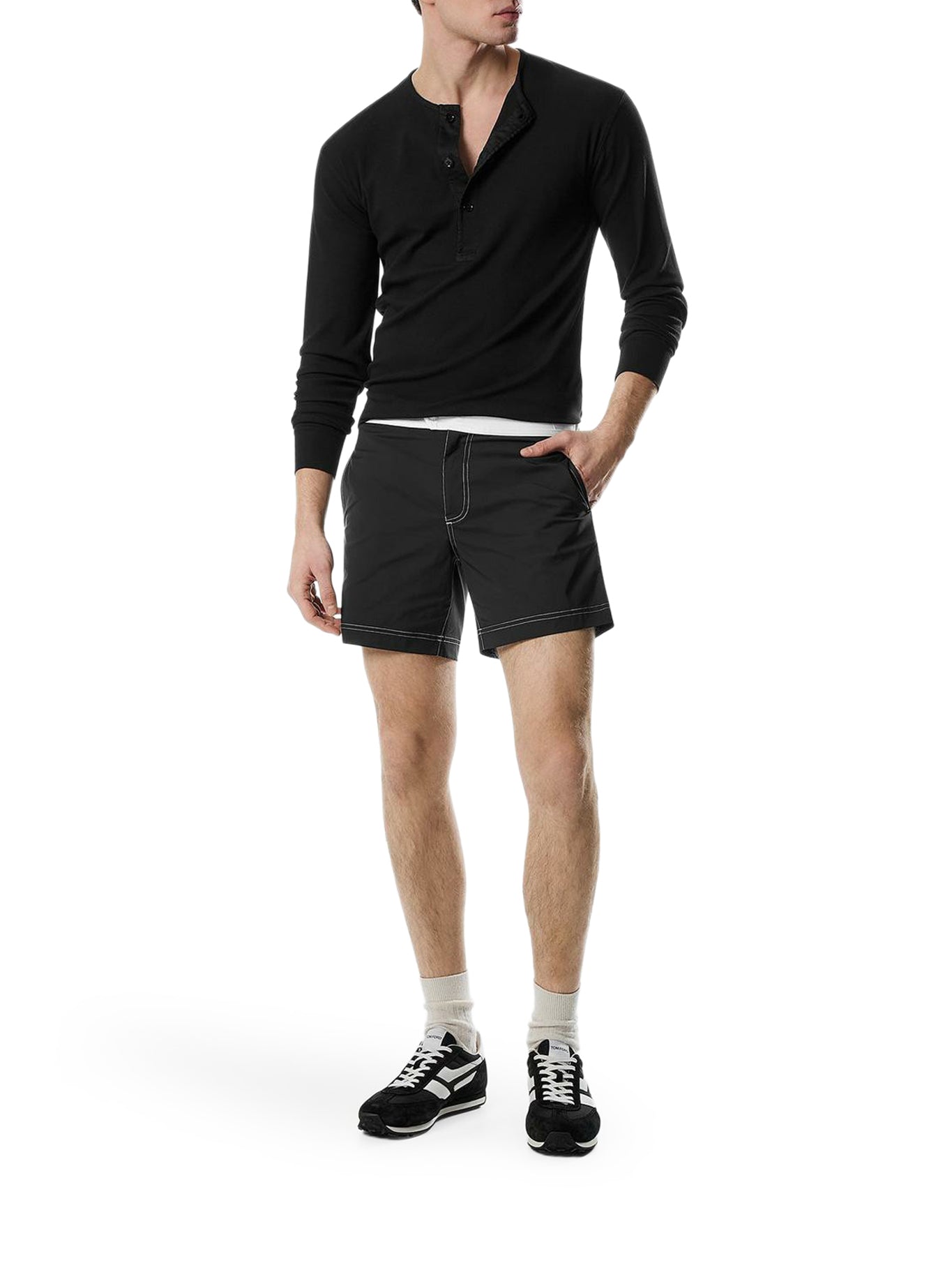 T-SHIRT HENLEY IN COTONE