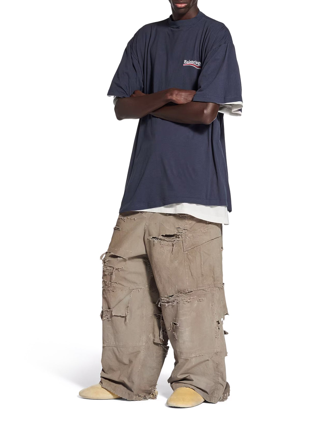 T-shirt Doppia Political Campaign da Uomo in Navy/bianco/rosso