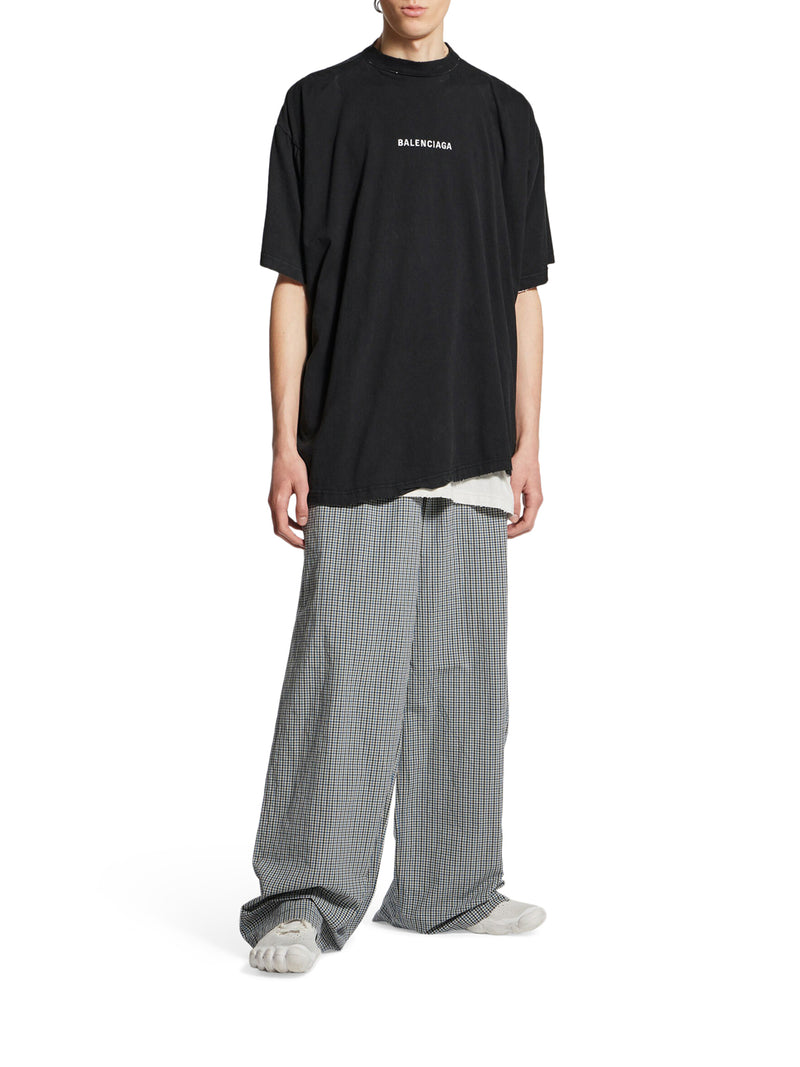 T-SHIRT DOPPIA BACK IN NERO DÉLAVÉ