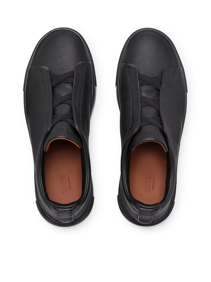SNEAKERS TRIPLE STITCH IN PELLE DI CERVO NERO