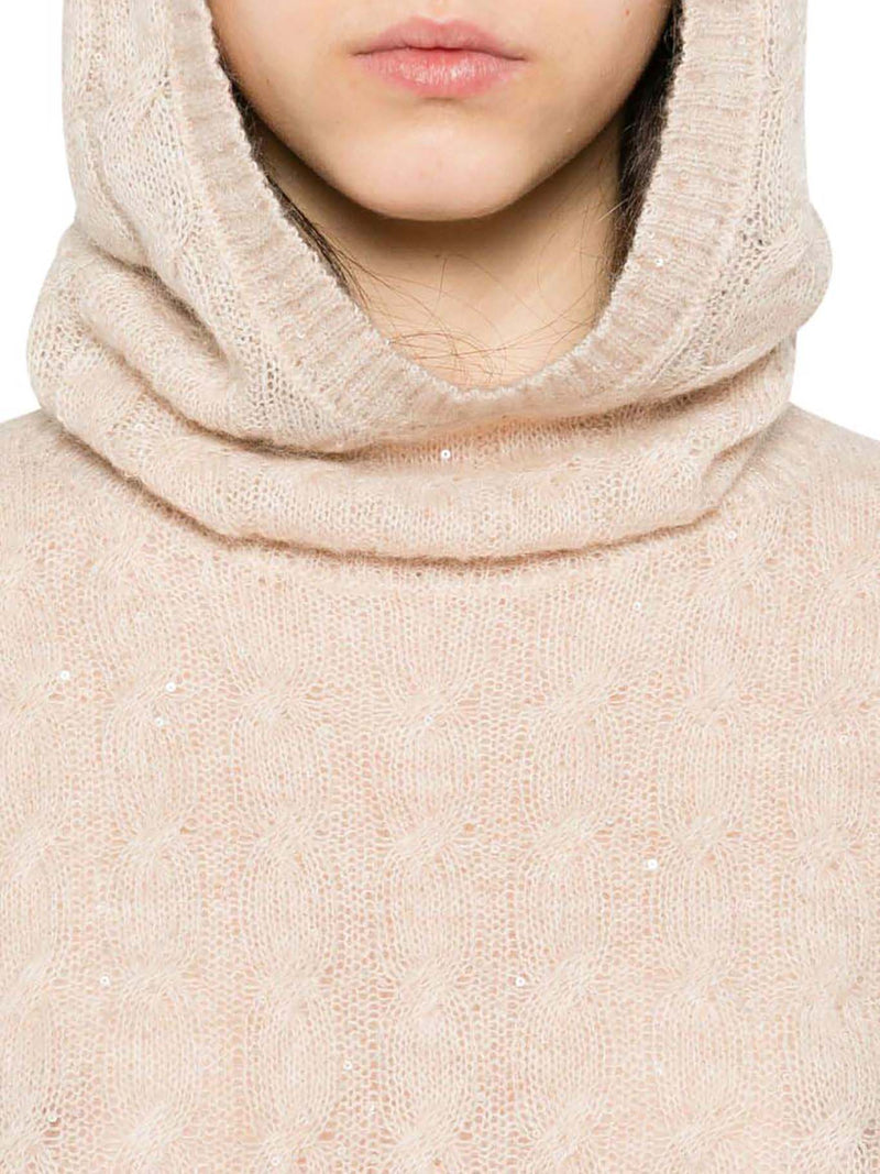 MAGLIONE CON CAPPUCCIO IN  MISTOCASHMERE