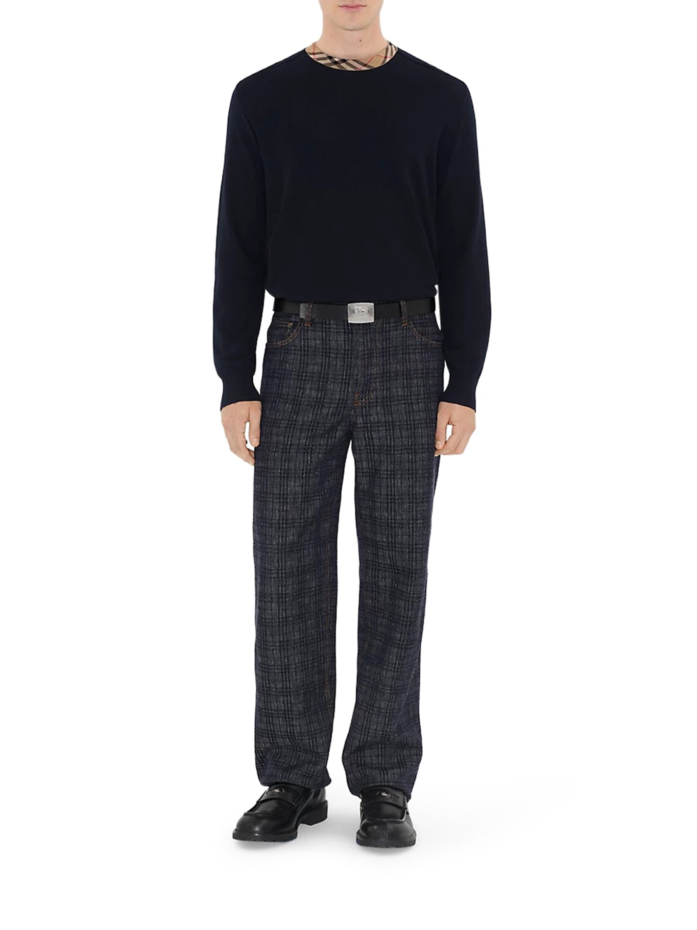 PULLOVER IN LANA CON FINITURE CHECK