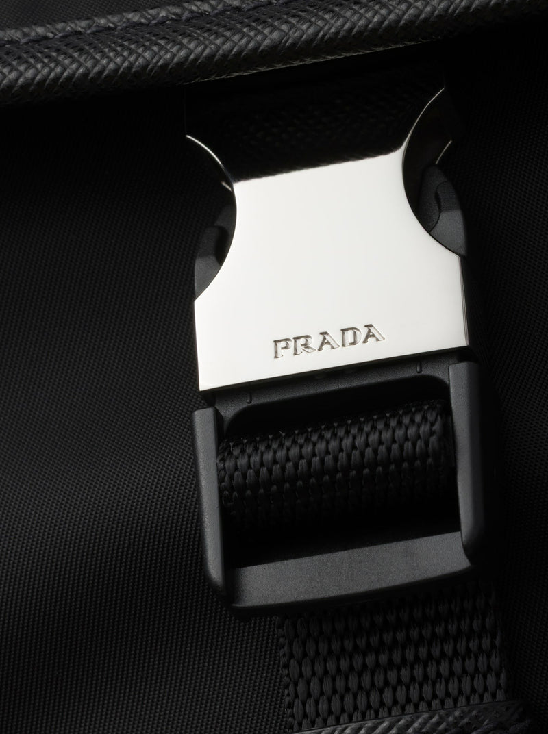 BORSA A TRACOLLA IN RE-NYLON E SAFFIANO