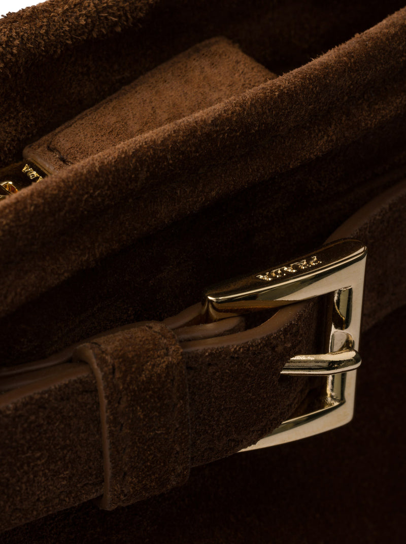 BORSA A MANO PRADA BONNIE LARGE IN PELLE SCAMOSCIATA