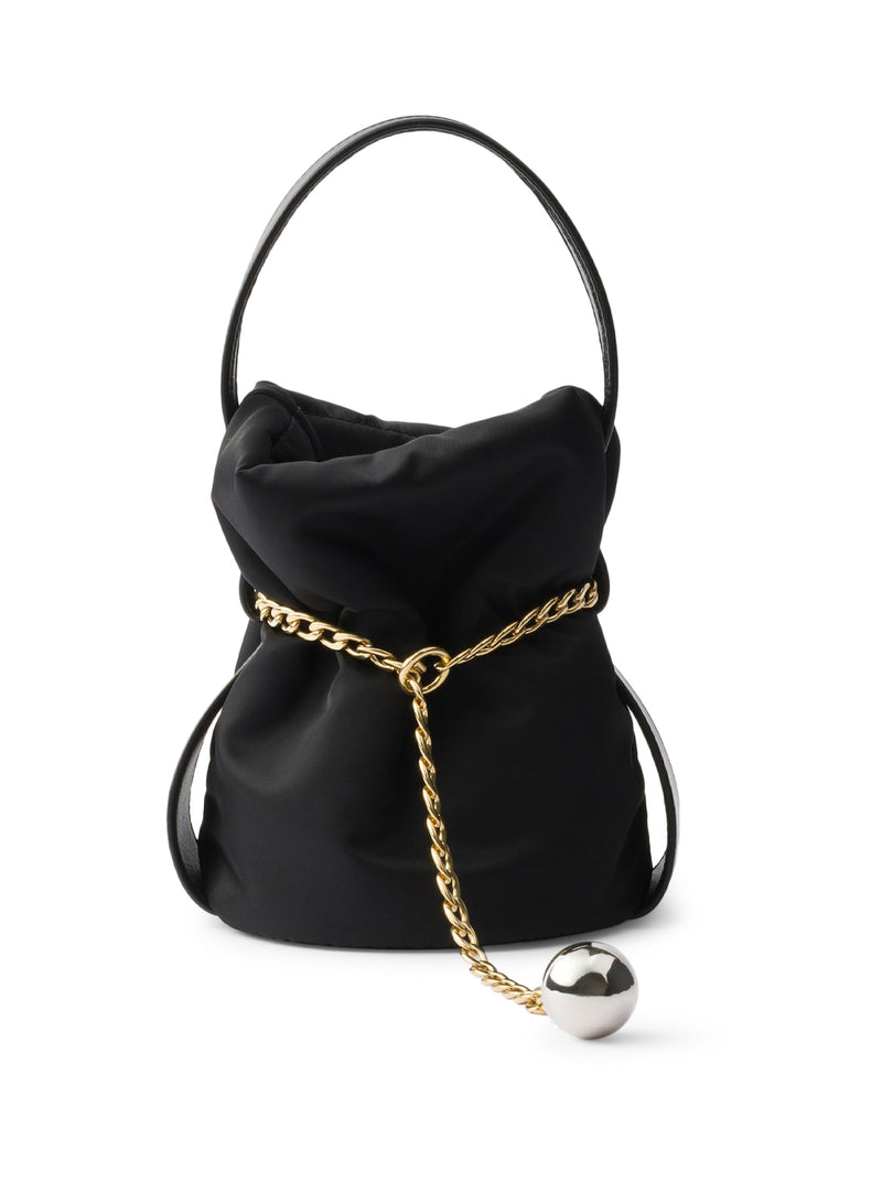 SECCHIELLO PETIT SAC NOIR MINI IN RE-NYLON E NAPPA