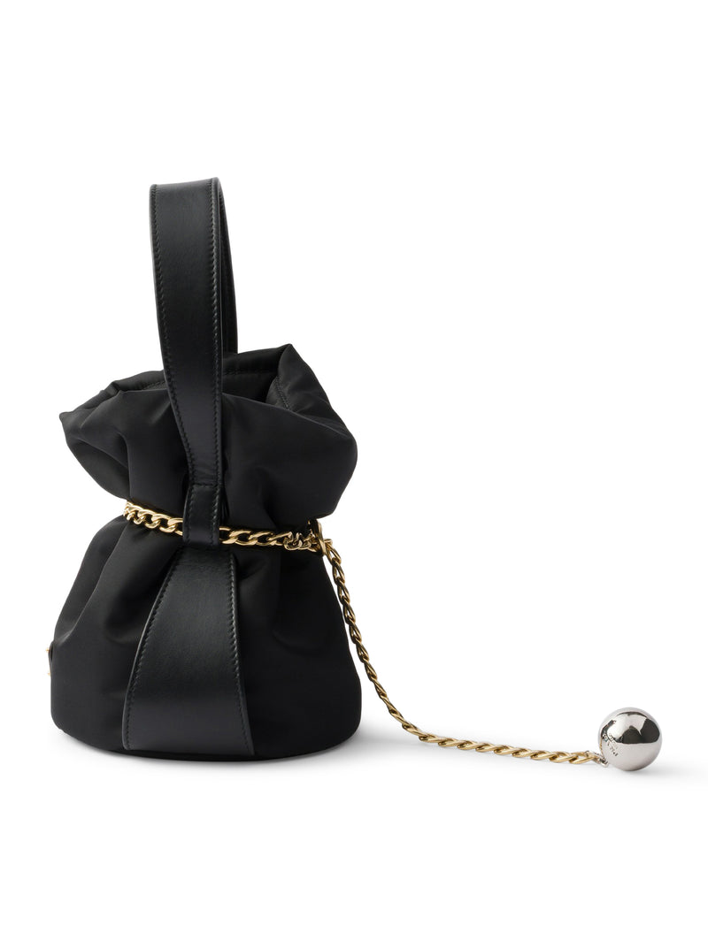 SECCHIELLO PETIT SAC NOIR MINI IN RE-NYLON E NAPPA