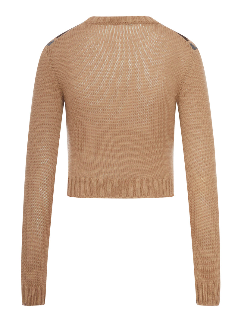 MAGLIONE CON FANTASIA GEOMETRICA IN CASHMERE