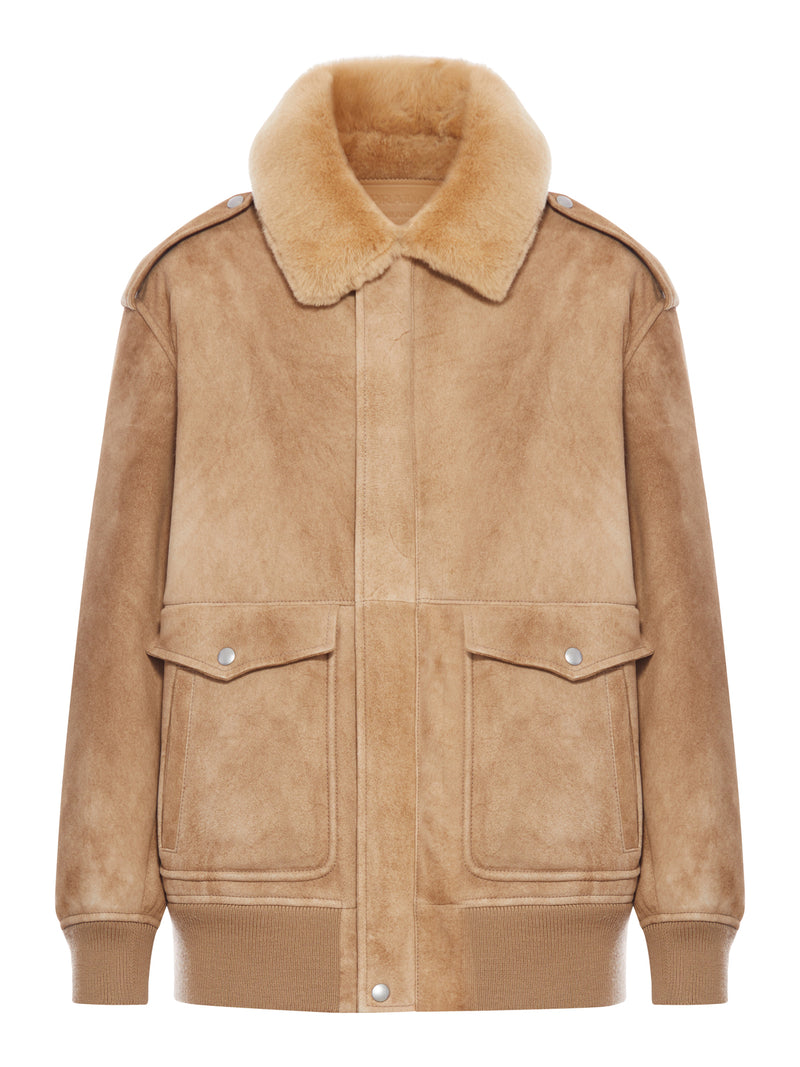 GIACCA IN SHEARLING CON COLLO AMPIO